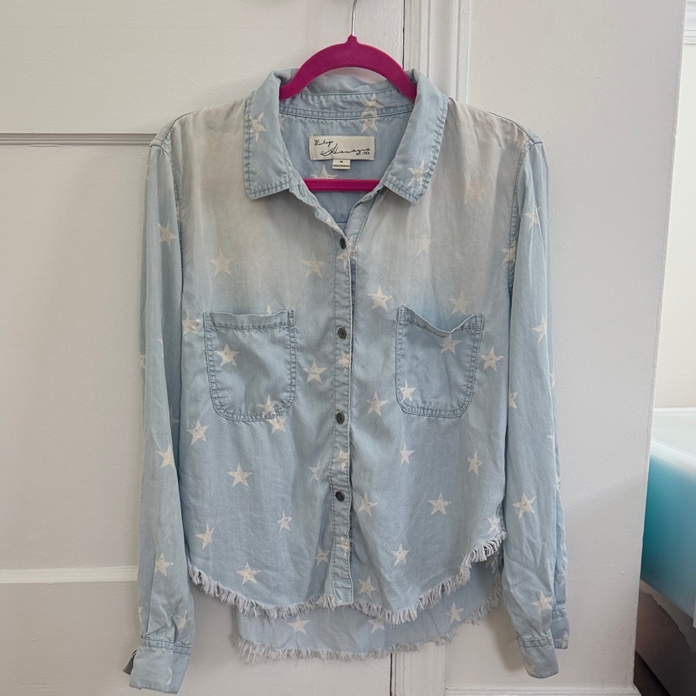 Vintage Havana Blue Star Pattern Shirt